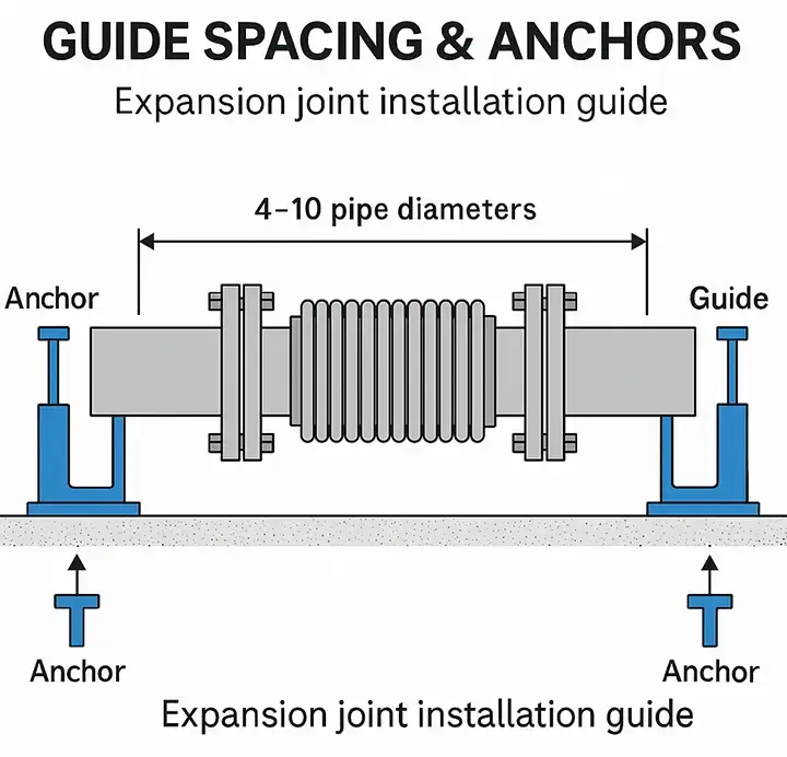 expansion joint installation guide – correct setup with guides and anchors